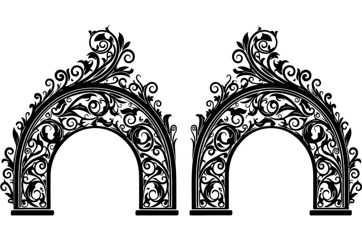 Luxury Vintage Iron Arch Double Gate, an Object Graphic by Creativeshirt (Photo 2 of 12)