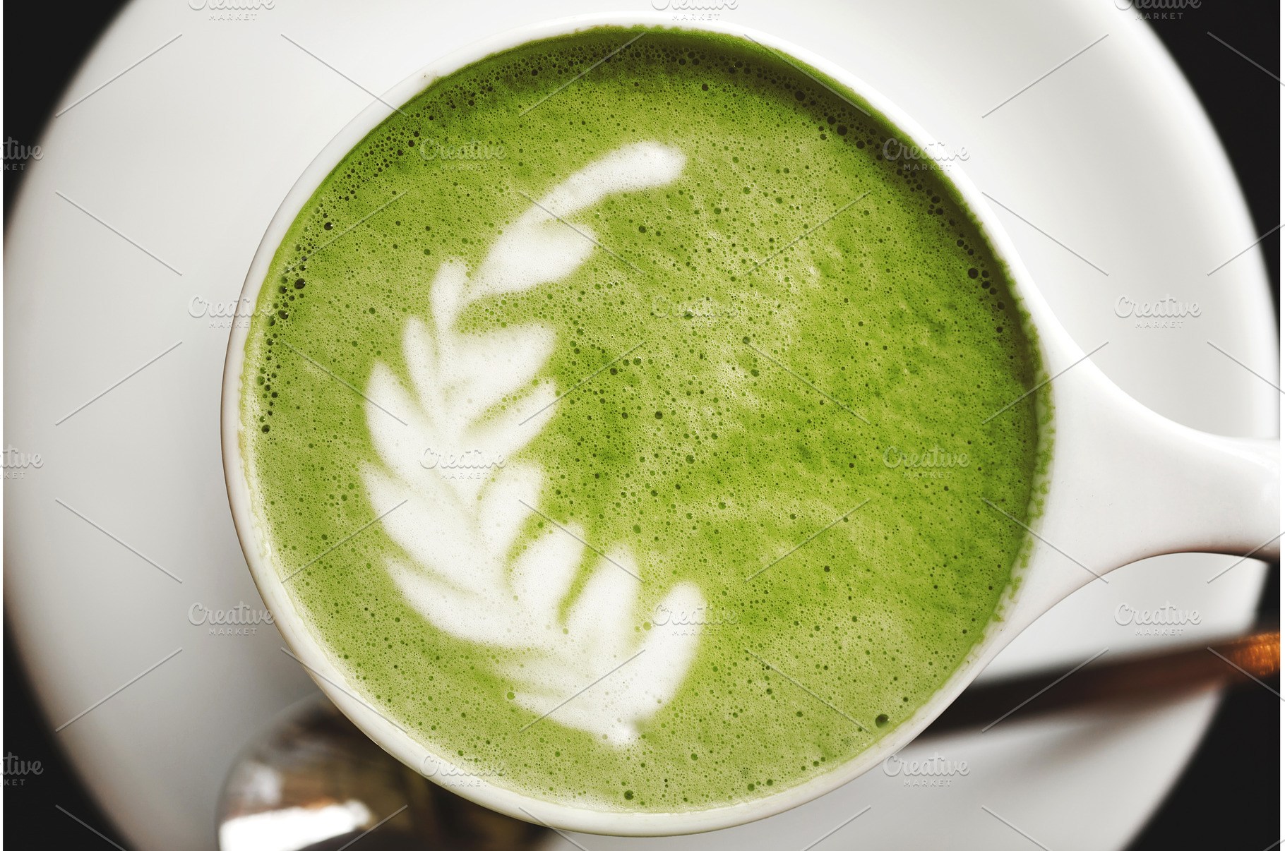 Cup of green tea matcha latte, a Food & Drink Photo by Anna Efetova