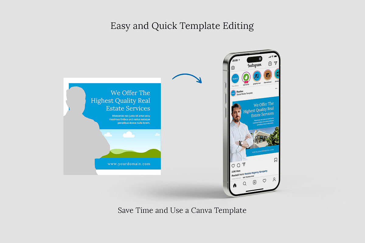 Real Estate Instagram Templates, a Social Media Template by artbart (Photo 6 of 6)
