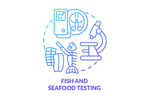 Fish And Seafood Testing Blue Icon