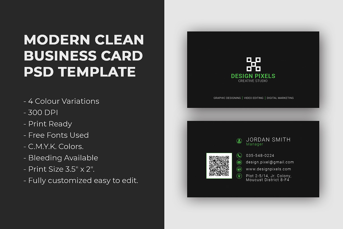 Modern Clean Business Card, a Business Card Template by Saman Osama (Photo 4 of 5)