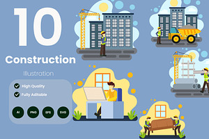 Construction Illustration Pack, an Illustration by baii09