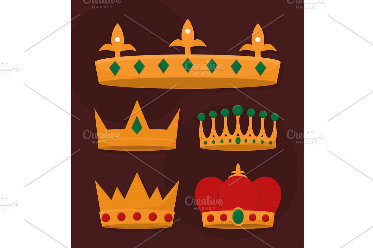 golden crowns group, an Object Illustration by studiogstock