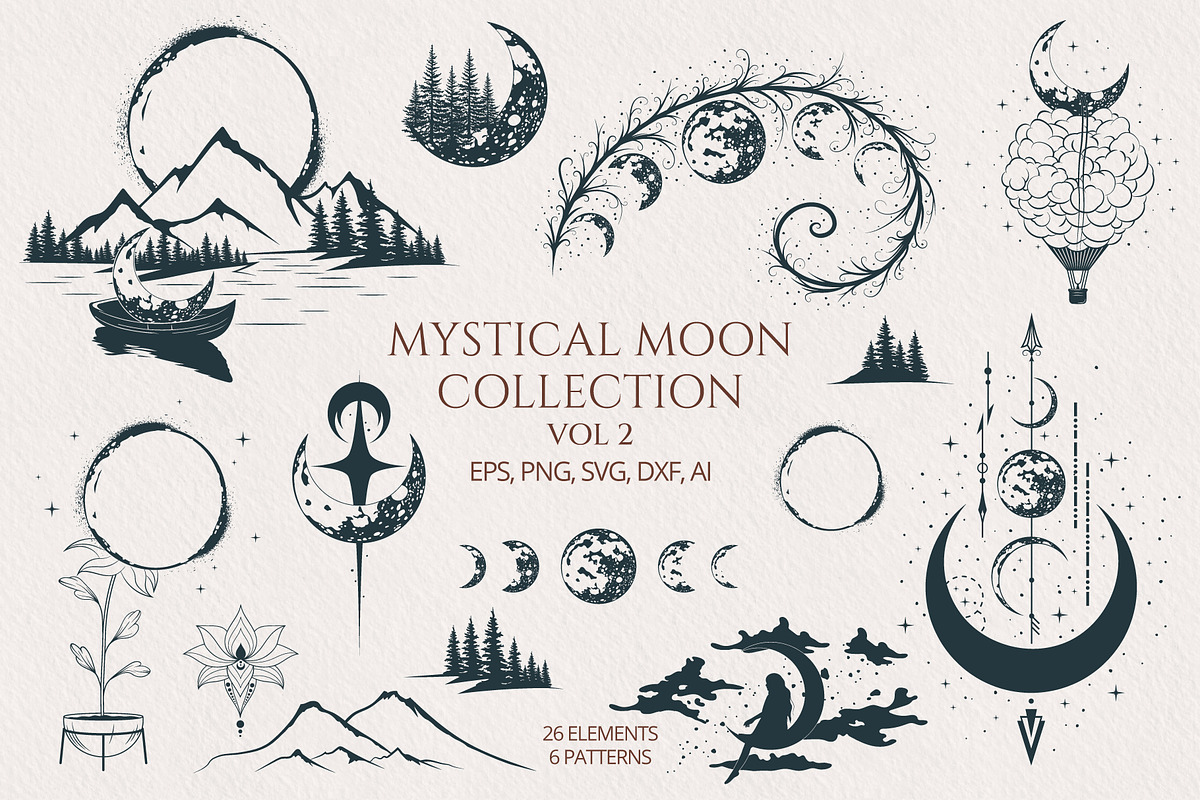 Mystical Moon Collection Vol 2, a Decorative Illustration by KirillsWorkshop (Photo 1 of 7)