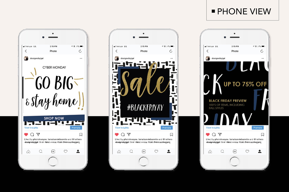 Black Friday + Cyber Monday Bundle, a Social Media Template by jgdigital.co designs (Photo 7 of 11)
