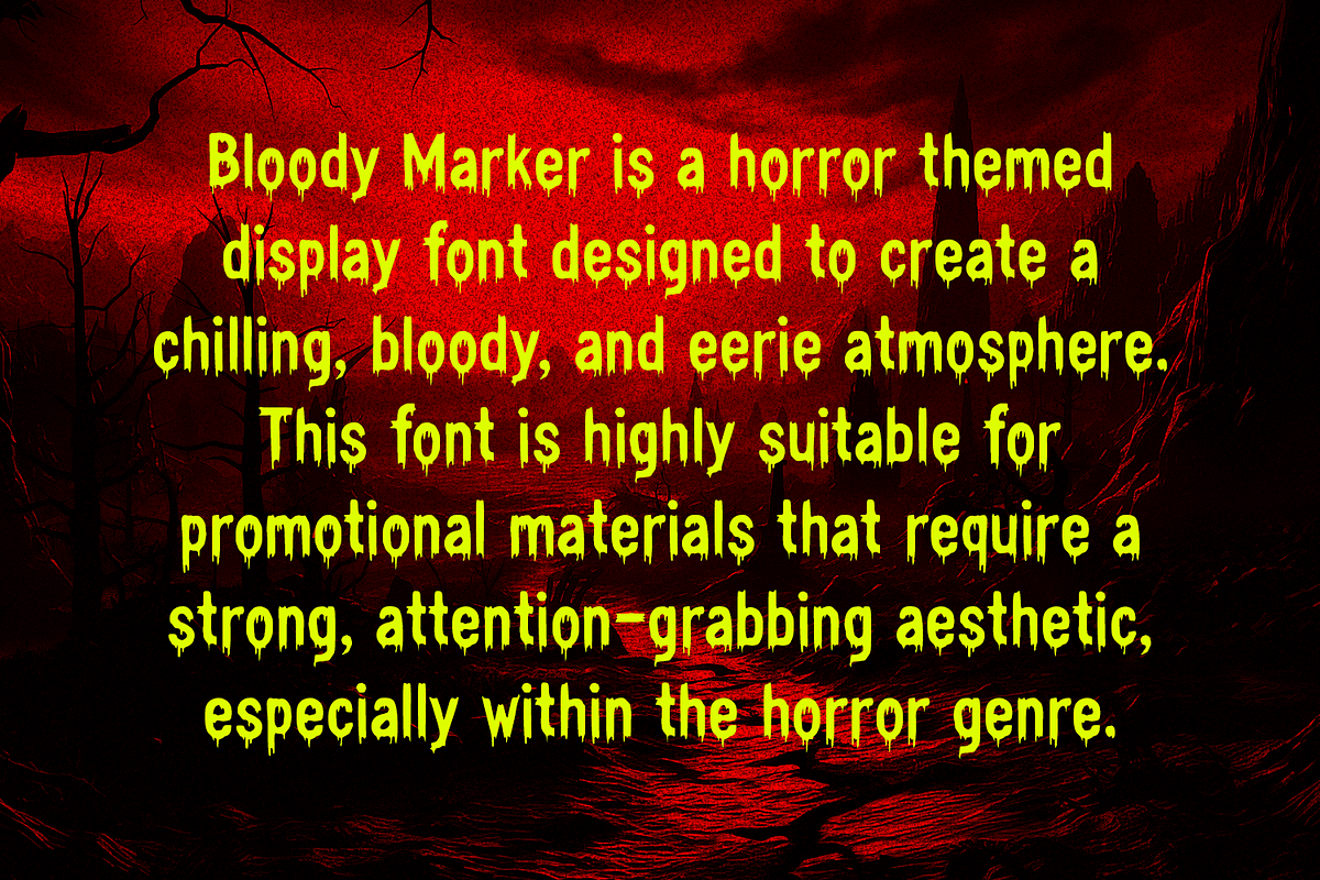 Bloody Marker Dripping Display Font, a Sans Serif Font by Pixesia Studio (Photo 9 of 15)