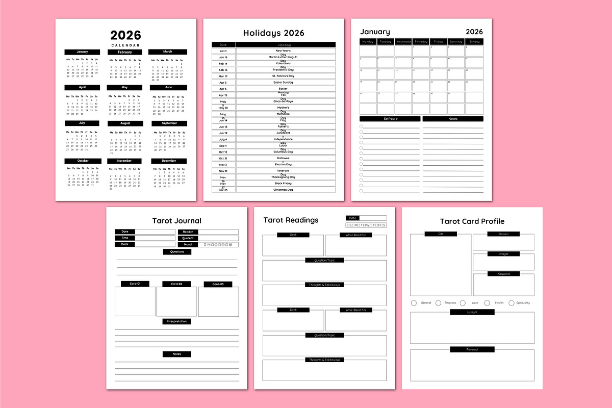 2026 Tarot Journal / KDP Interior, a Stationery Template by Shumaya (Photo 2 of 6)
