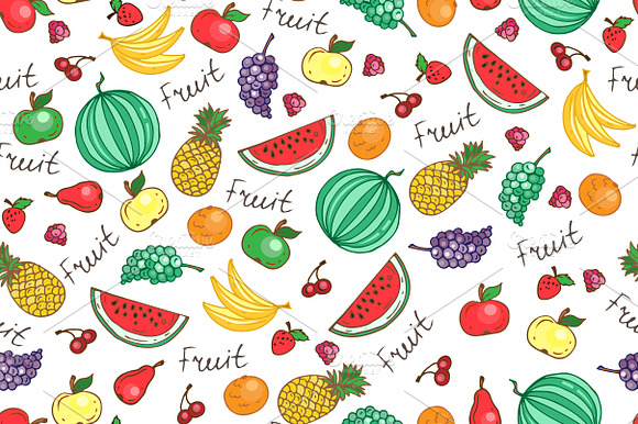 Pattern with fruit and berries preview 2