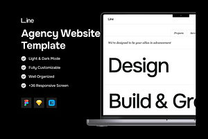 Line Agency Website UI Kit, an UI Kit Template by DjectStudio