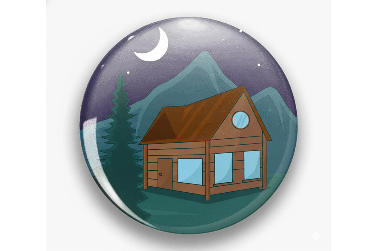 wooden cabin building landscaped, an Object Illustration by zyxroun shop (Photo 2 of 3)