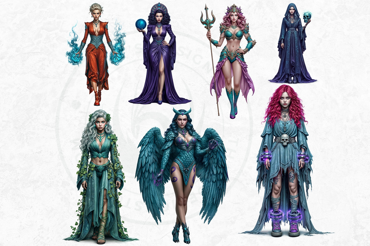 Witch hunters clipart Set, a Person Illustration by ThatsDesignArt (Photo 8 of 10)