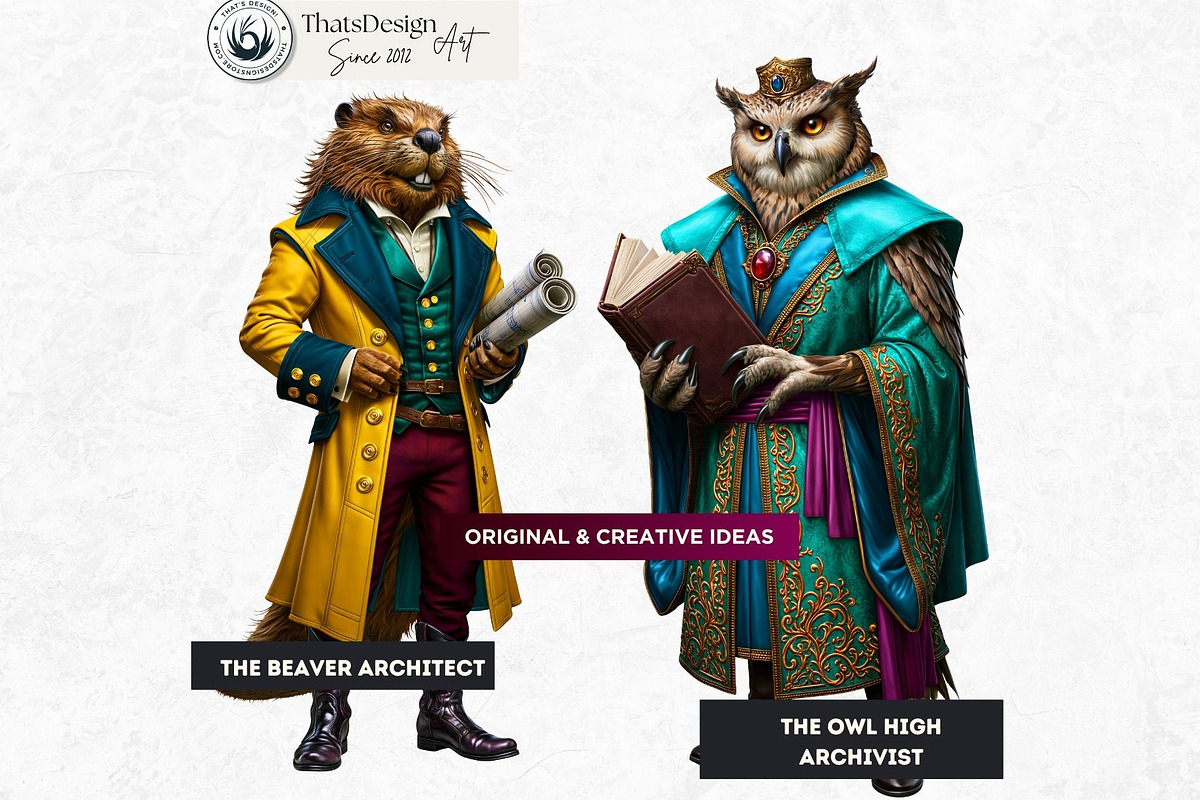 Gilded Menagerie Royal Animals, an Animal Illustration by ThatsDesignArt (Photo 5 of 13)