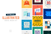 Illustrated Social Media Kit #2, a Social Media Template by Wilsonkjc (Thumbnail 1 of 5)
