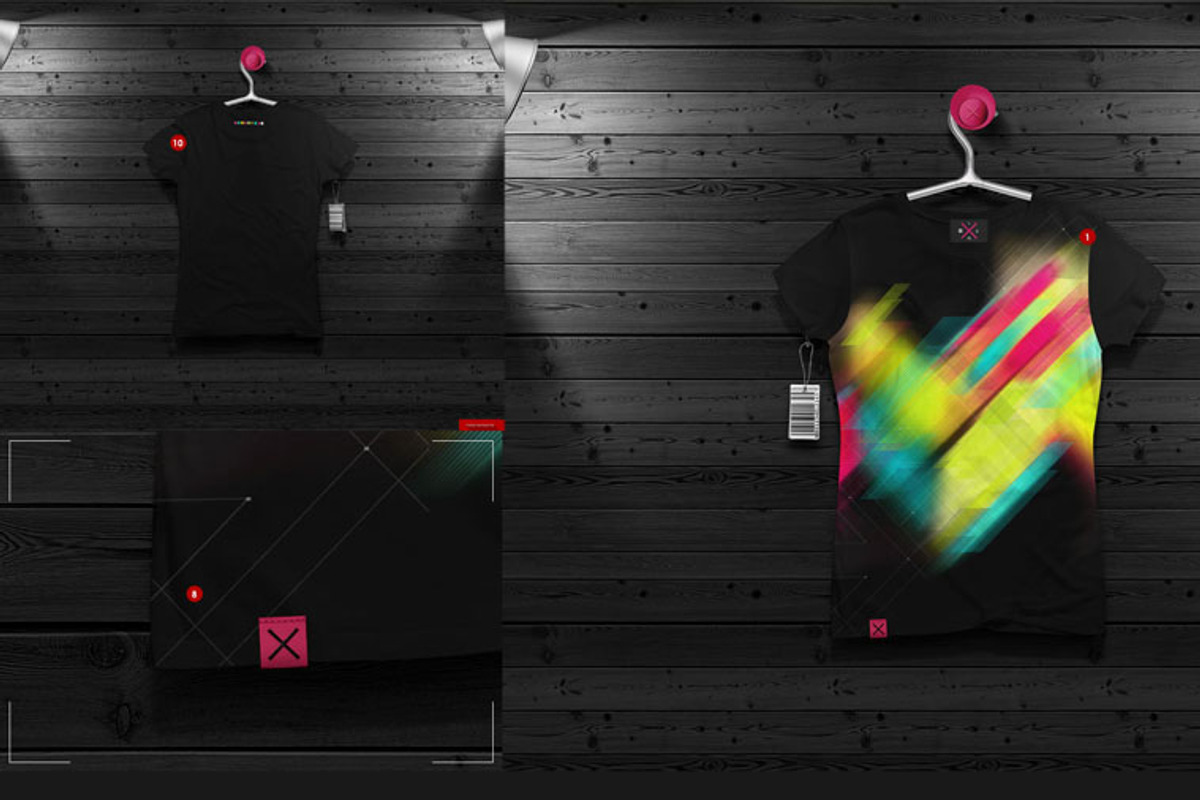 Women's T-shirt On 5 Stages Mock-up, a Hoody Mockup by Mocca Mockups Store (Photo 52 of 59)