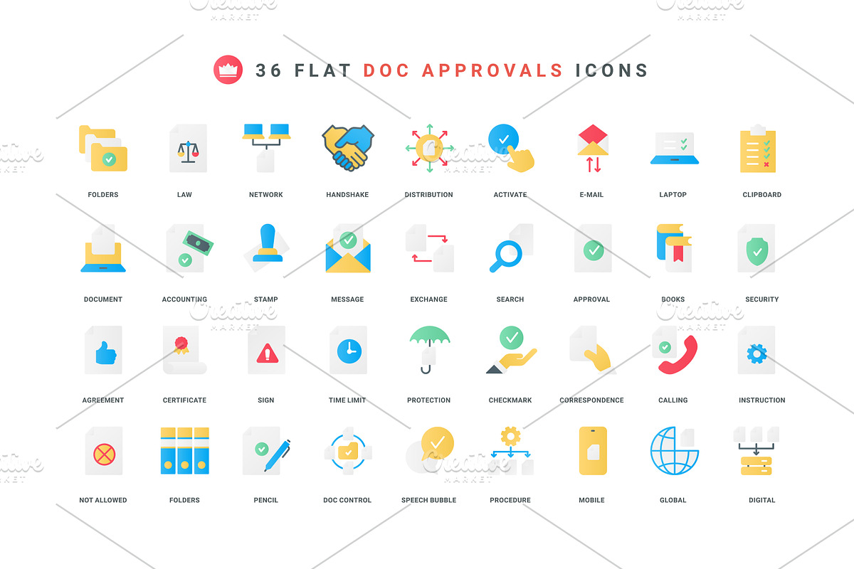 Document approval ticks icons, an Object Illustration by Lemberg Vector