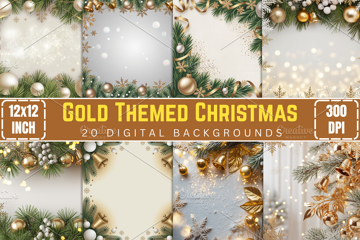 Gold Themed Christmas Backgrounds, a Background Photo by Ink Gallery (Photo 1 of 2)