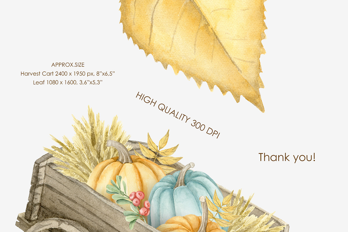 Watercolor rustic autumn clipart, a Decorative Illustration by AquarelleSpace (Photo 4 of 4)