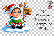 10 PNG North Pole ELF Clipart Bundle, a Graphic by Clipart Bloom (Thumbnail 17 of 17)