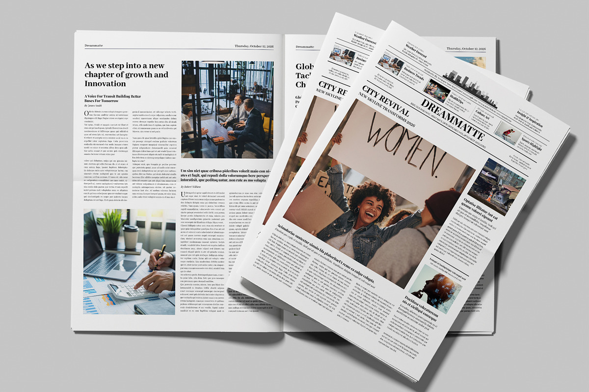Newspaper Template Design Layout preview 2