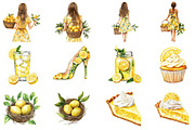 Watercolor Lemon Addiction Clipart, an Illustration by CitraGraphics (Thumbnail 2 of 5)