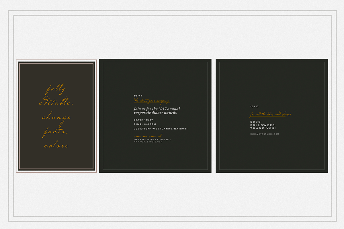 CANARY & COAL socialmedia templates, a Social Media Template by Vova (Photo 6 of 9)
