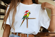 Watercolor Christmas Bird on Fence C, an Illustration by CrexoraLab (Thumbnail 3 of 5)