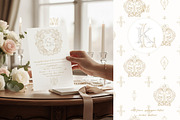 Regency wedding monogram crest, a Decorative Illustration by WonderWonder (Thumbnail 7 of 9)