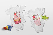 Kawaii Bunny Strawberry Dessert, an Animal Illustration by Blumensdiary (Thumbnail 5 of 6)