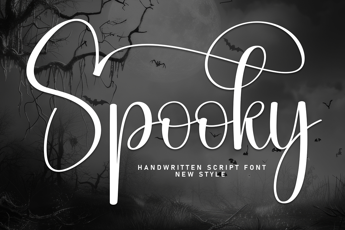 Spooky | Script Font, a Handwritten Font by Scratchones (Photo 1 of 9)