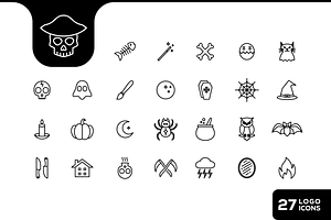 Minimalist Halloween Moment Icon, an Outline Icon by devastd