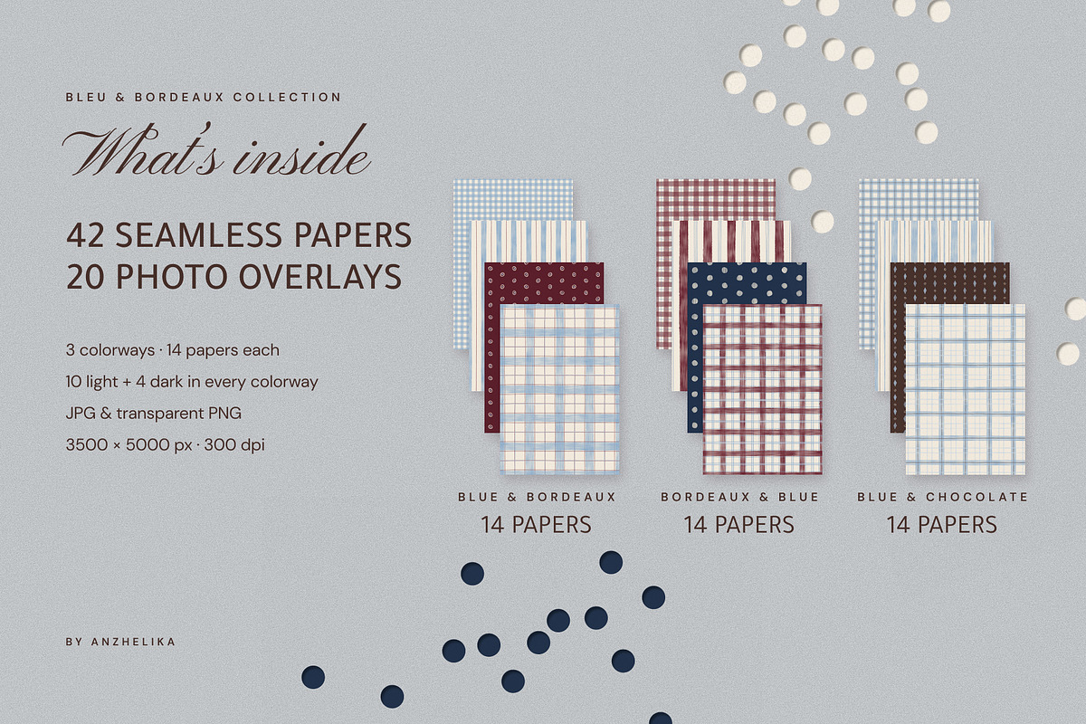 Preppy Gingham & Stripe Paper Pack, a Background Graphic by Anzhelika (Photo 3 of 11)
