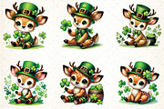 St. Patrick's Day Cute Reindeer Clip, an Illustration by DreamCafeArt (Thumbnail 4 of 4)