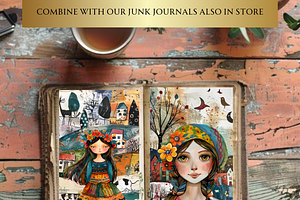 WHIMSICAL FOLK GIRL CLIPART PACK