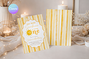 Boho Sunshine 1st Birthday Invite, a Templates & Theme by VeliusCreativeStudio (Thumbnail 1 of 3)