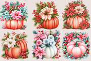 Christmas Flower Pumpkin Clipart PNG, a Seasonal Illustration by SVGArt (Thumbnail 2 of 5)
