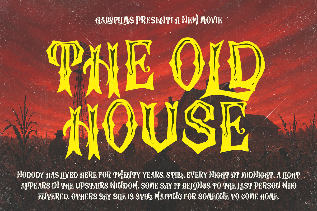 Halloween Raven Bold Horror Font, a Blackletter Font by Haps Space (Photo 2 of 12)
