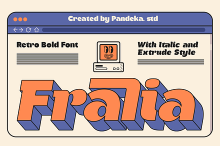 Fralia - Cartoon Retro Bold, a Sans Serif Font by Pandeka Studio