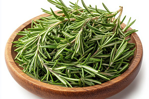 Fresh rosemary herb with bowl, isola, a Food & Drink Photo by Pixeness Studio