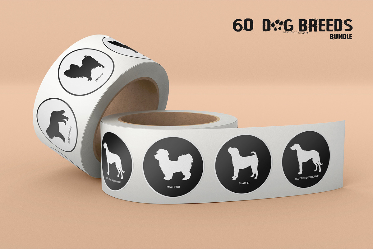 60 Dog Breeds Illustration Bundle, a Texture Illustration by SmartDesigns (Photo 2 of 8)