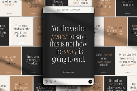 Mindset Quotes Instagram Posts, a Social Media Template by Creatif Foundry
