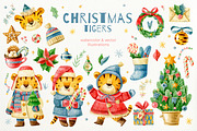 Christmas tigers. New Year cute set., an Animal Illustration by babenkoirusa (Thumbnail 1 of 17)
