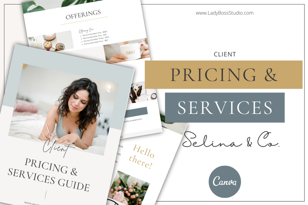 Pricing & Services Guide Selina & Co, a Templates & Theme by Lady Boss Studio (Photo 1 of 9)