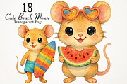 Cute Beach Mouse PNG Clipart, an Animal Illustration by RobertsArt (Thumbnail 1 of 5)