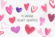 Hearts Love Watercolor Clipart, an Illustration by Emerald & Ivy Studios (Thumbnail 2 of 4)