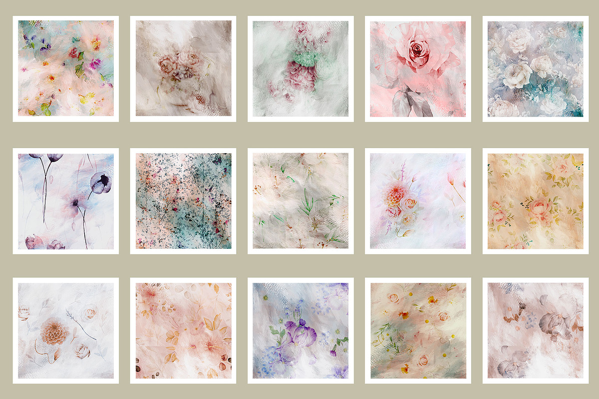 Watercolor Floral Backgrounds, a Background Graphic by sibel dayı (Photo 8 of 9)