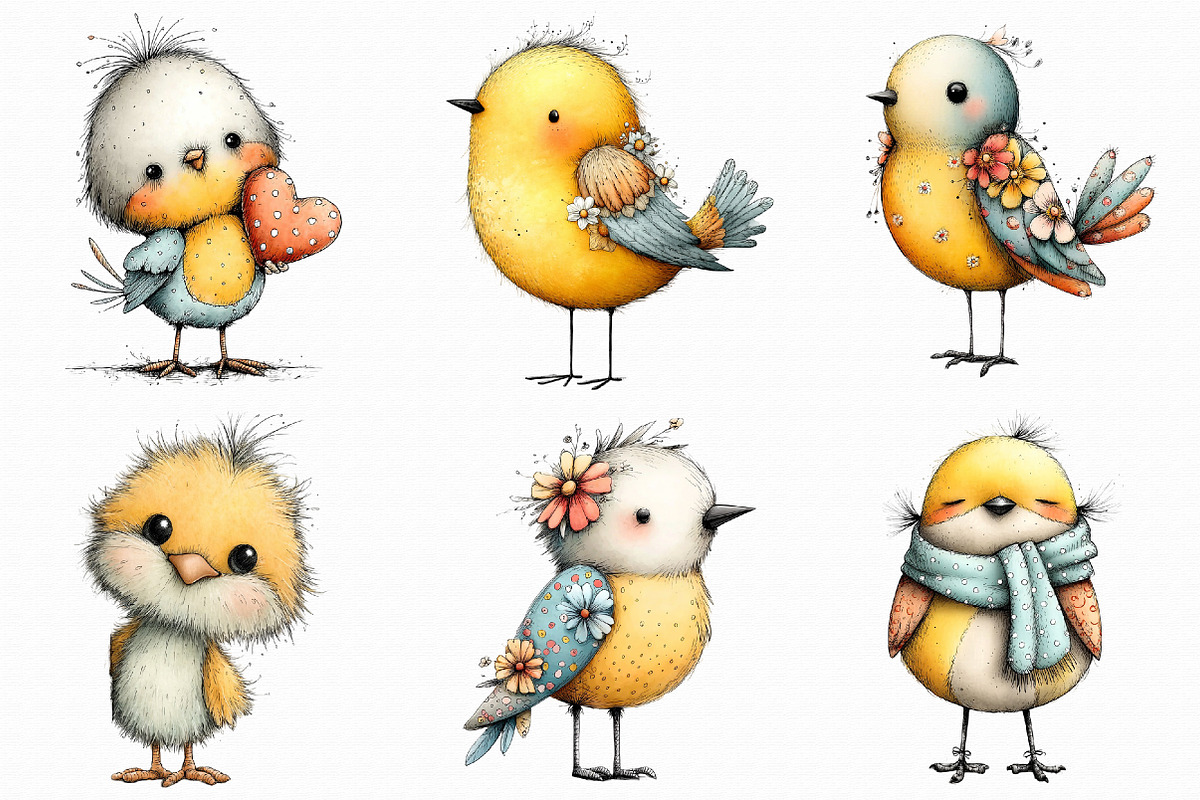 Whimsical Easter Bird Clipart, an Illustration by Libby Wishes (Photo 7 of 7)