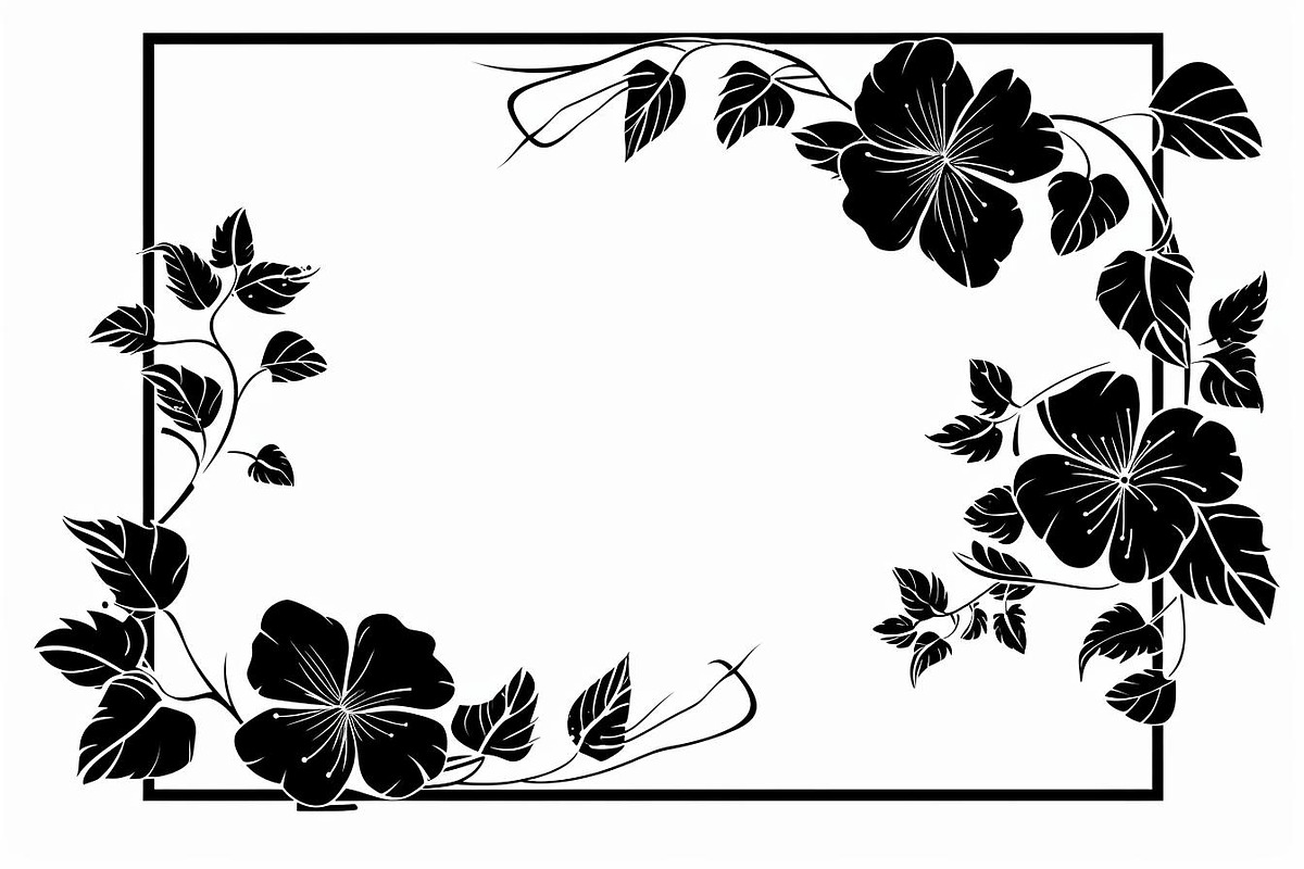 Black Flower Border Bundle, an Illustration by hafijul (Photo 3 of 9)