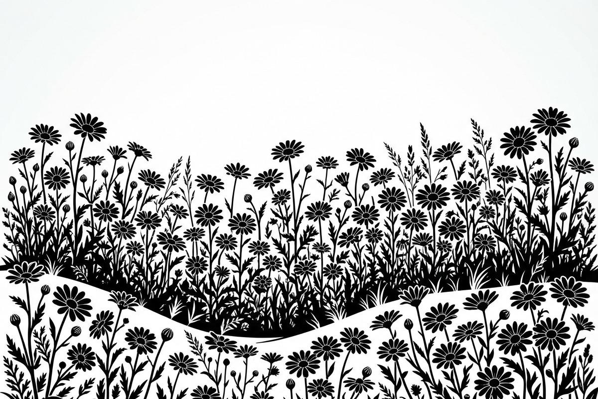 60 Daisy Flower Field Silhouette, a Seasonal Illustration by Amazin_art (Photo 3 of 35)