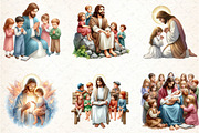 Jesus with Kids Clipart, an Illustration by DreamCafeArt (Thumbnail 2 of 3)
