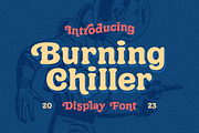 Burning Chiller - Display Font, a Slab Serif Font by Letterhend Studio (Thumbnail 1 of 9)